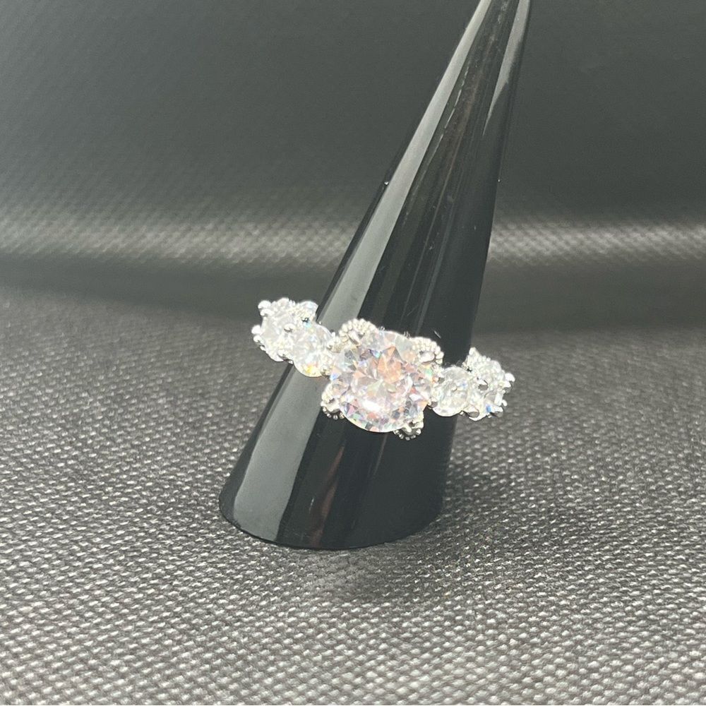 Silver Zirconium Eternity Ring-Sparkling Elegance - Picture 8 of 11